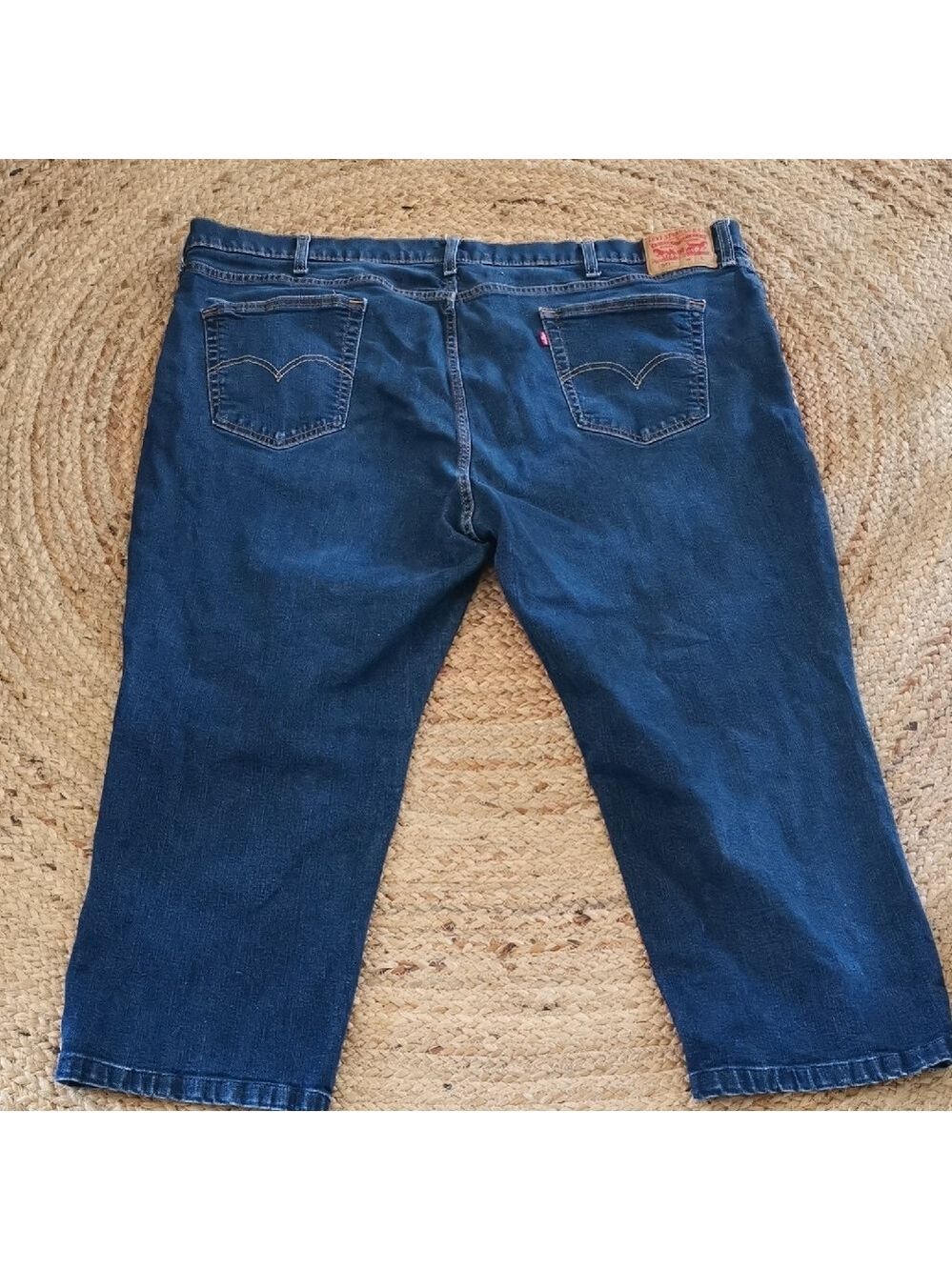 Levis Mens 541 Work Medium Denim Jeans Straight Leg 5 Pocket Zip Fly. Size 52X30